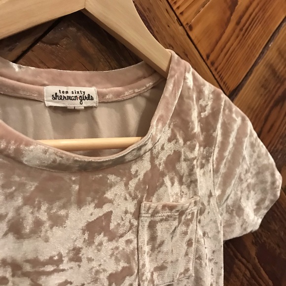Nordstrom crushed velvet pink tee - Picture 2 of 5